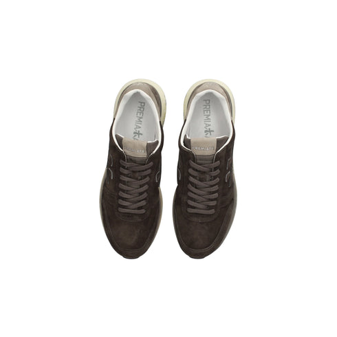 Sneakers Uomo Mick 7898, con tomaia in misto pelle e maxi logo in tono colore